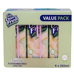 Brookside Dairy Fresh Vanilla Flavoured Milk 250Ml X Pack Of 6 Long Life