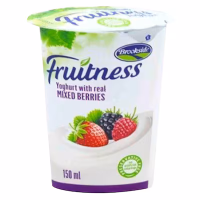 Brookside Fruitness Real Mixed Berries Yoghurt 150ml Brookside Fruitness Real Mixed Berries Yoghurt 150ml