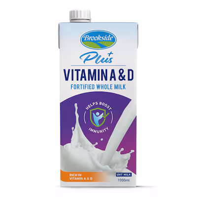 Brookside Plus Functional UHT Milk Vit A & D a convenient 1Ltr pack Brookside Plus Functional UHT Milk Vit A & D a convenient 1Ltr pack