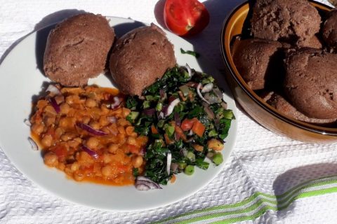 Maize Red Sorghum and Finger Millet flour Ugali