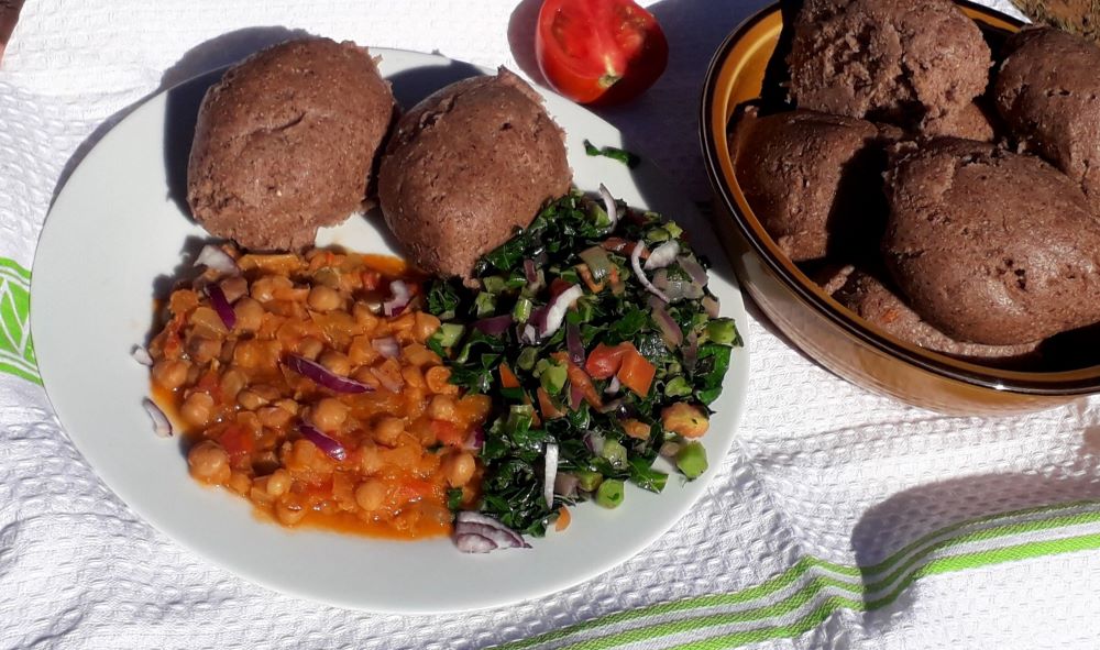 Maize Red Sorghum and Finger Millet flour Ugali