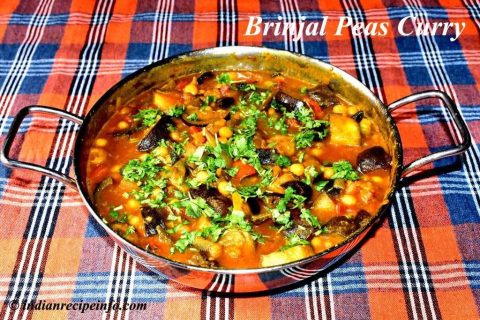 Peas and Brinjal Curry