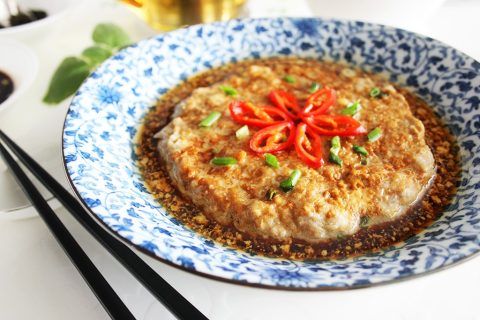 Steamed Chopped Pork with Fresh Water Chestnuts